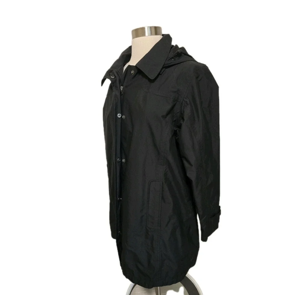 L.L.Bean Women's Black Hooded Rain Coat Jacket Size Medium Waterproof Jacket